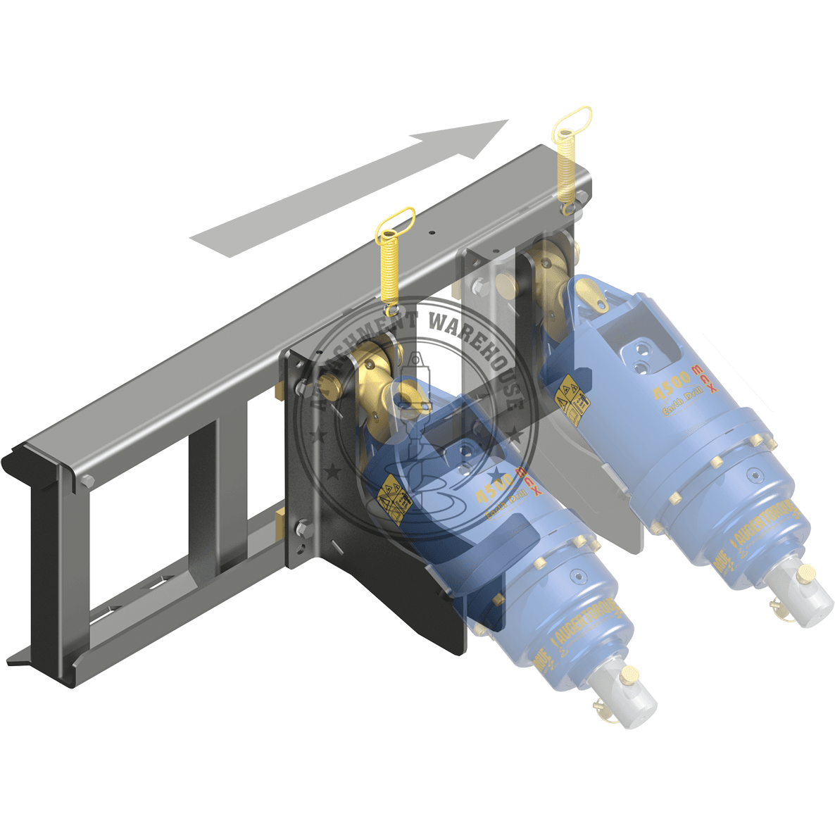 Auger Torque Frame - Earth Drill - Universal Slide Mount To Suit 2500 - 4500 Max - Auger Mounting Frames - Attachment Warehouse
