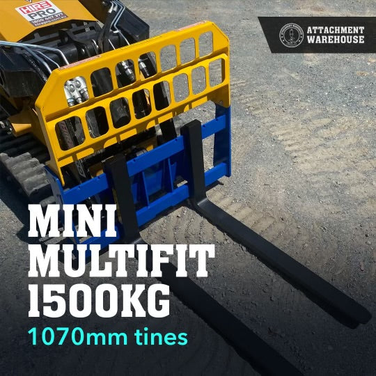 Auger Torque Mini Loader Pallet Forks Multifit - 1500kg (1070mm Tines)