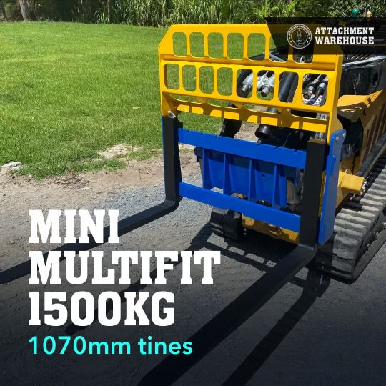 Auger Torque Mini Loader Pallet Forks Multifit - 1500kg (1070mm Tines)
