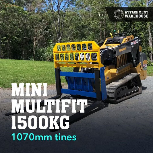 Auger Torque Mini Loader Pallet Forks Multifit - 1500kg (1070mm Tines)