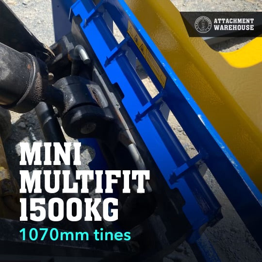 Auger Torque Mini Loader Pallet Forks Multifit - 1500kg (1070mm Tines)